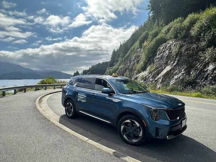 Tidal Taxi Kia Sorento on a scenic Sitka road