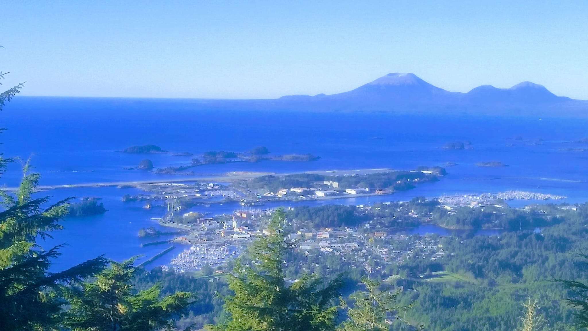 Panoramic aerial view of Sitka and Mt. Edgecumbe