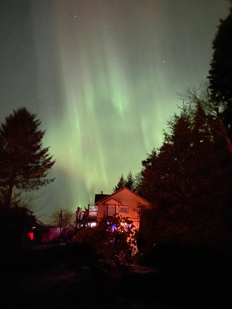 Northern lights over Sitka, Alaska