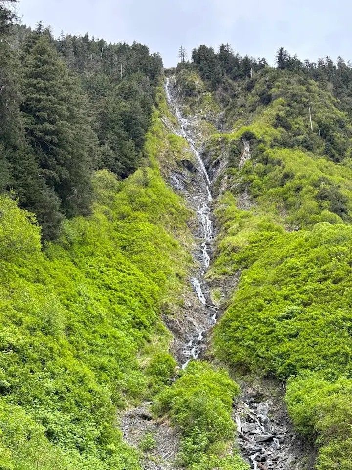 Waterfall along the road near Sitka, Alaska